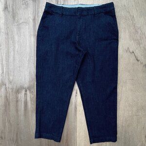 DEAR JOHN HAMPTON TROUSER CUT PANT ZODIAC BLUE WOMEN’S sz 33 High Rise